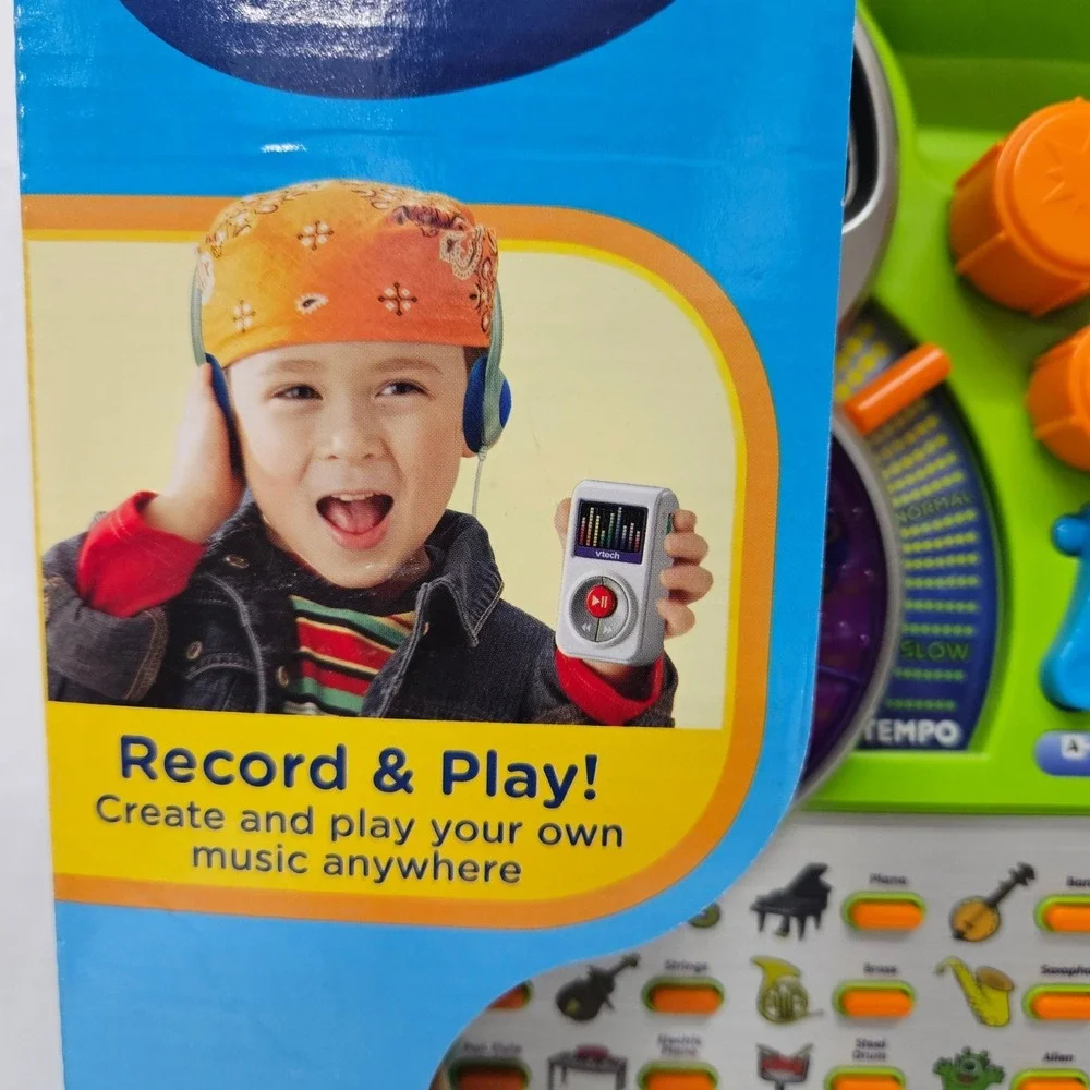 VTech KidiJamz Studio Music Station Keyboard DJ Scratch‎ Pad Microphone New